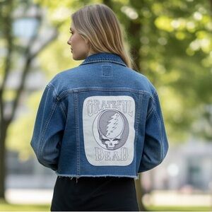 Grateful Dead denim jacket, cropped women’s size medium